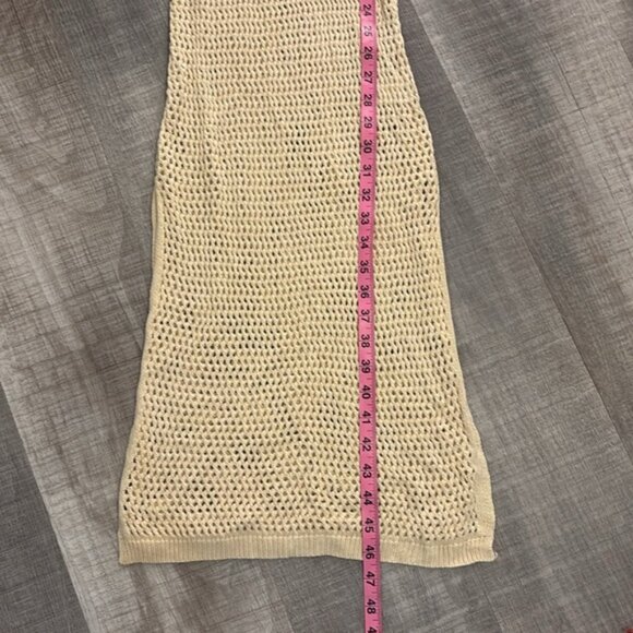 Beige open knit maxi coverup dress - Picture 8 of 9